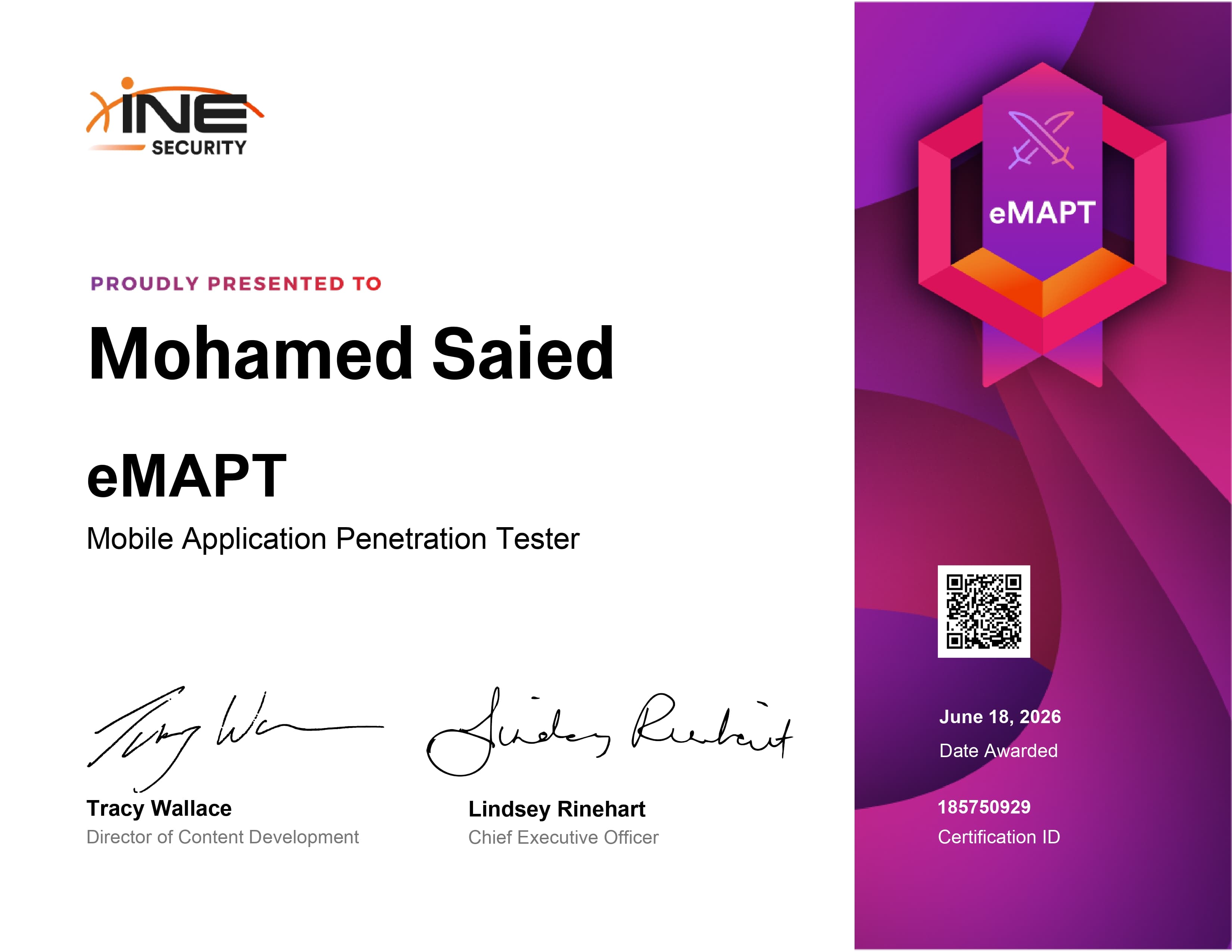eMAPT certificate